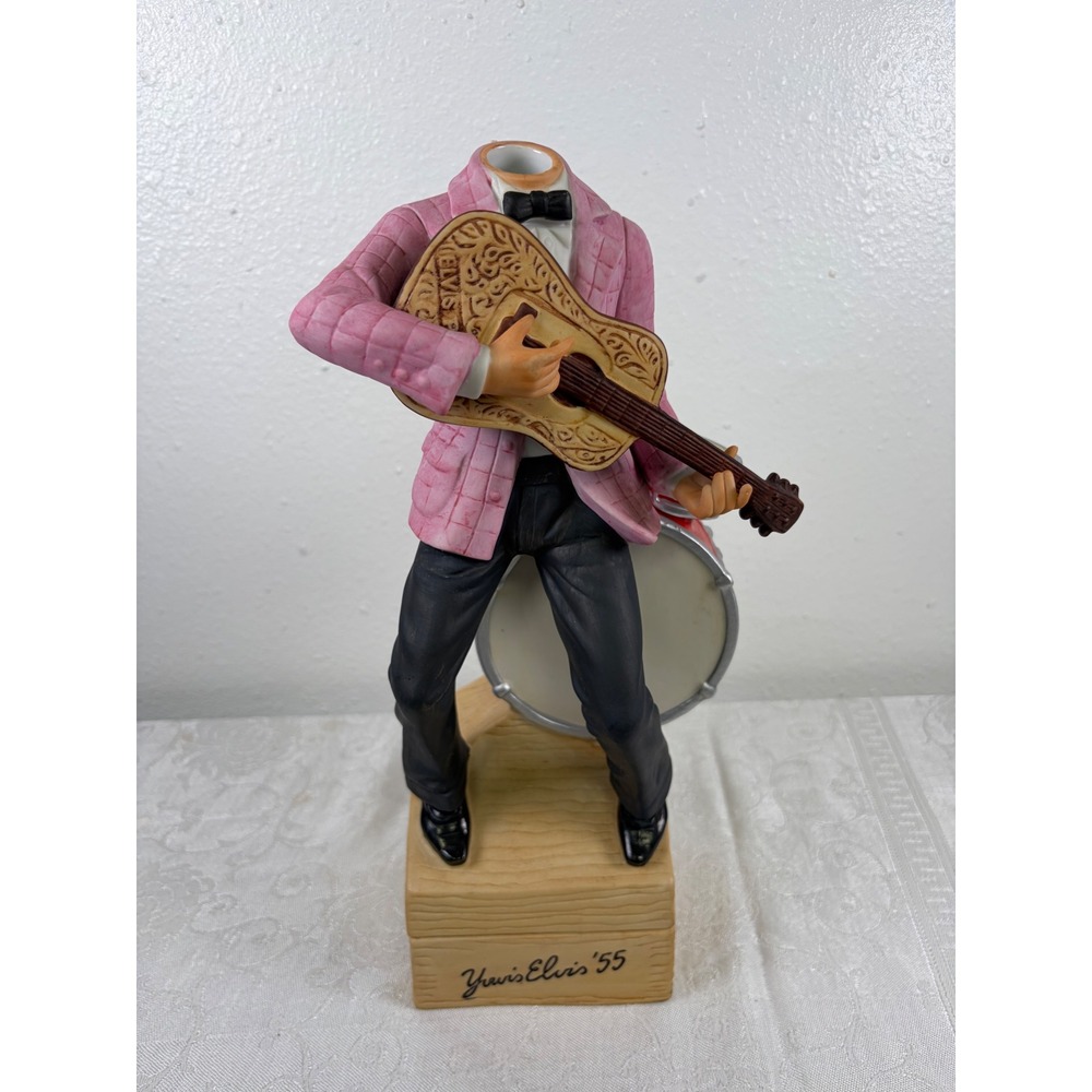 Vintage McCormick Elvis Presley 55 Music Box Decanter Pink Jacket Headless FAIR